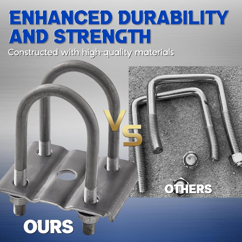 Lonffery 312 Trailer Alex Shackle with U Bolts Kit Fit for 2-3/8" 3500lb Round Axle, 5-1/2" Long U-Bolts, U-Bolt Plates for 1-3/4" or 2", 1/2"-20 Hex Nuts - Image 5